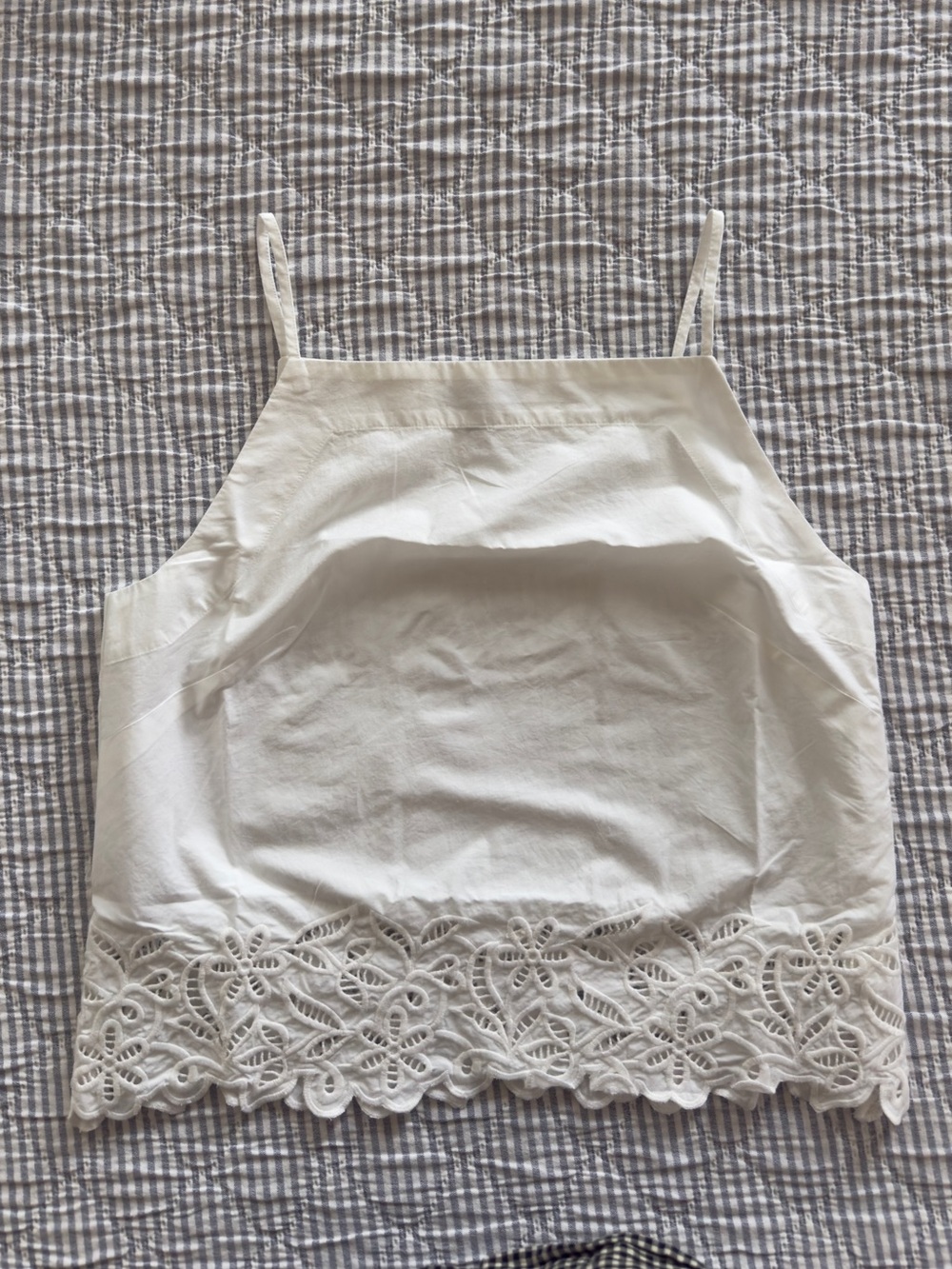 J. Crew White Lace-Trim Camisole